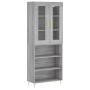 Aparador alto madera contrachapada gris sonoma 69,5x34x180 cm de vidaXL, Aparadores - Ref: Foro24-3198719, Precio: 142,86 €, ...