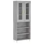 Hohes Sideboard aus sonomagrauem Sperrholz, 69,5 x 34 x 180 cm von vidaXL, Sideboards - Ref: Foro24-3198719, Preis: 137,36 €,...