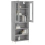 Aparador alto madera contrachapada gris sonoma 69,5x34x180 cm de vidaXL, Aparadores - Ref: Foro24-3198719, Precio: 142,86 €, ...