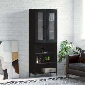 Tall black plywood sideboard 69.5x34x180 cm by vidaXL, Sideboards - Ref: Foro24-3198722, Price: 146,68 €, Discount: %