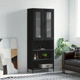 Tall black plywood sideboard 69.5x34x180 cm by vidaXL, Sideboards - Ref: Foro24-3198722, Price: 144,86 €, Discount: %
