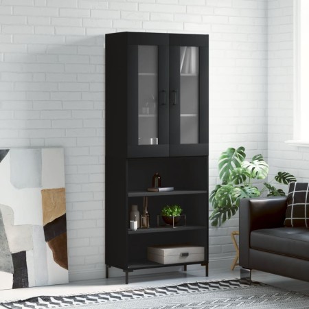 Aparador alto madera contrachapada negro 69,5x34x180 cm de vidaXL, Aparadores - Ref: Foro24-3198722, Precio: 146,41 €, Descue...