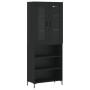 Hohes schwarzes Sperrholz-Sideboard 69,5 x 34 x 180 cm von vidaXL, Sideboards - Ref: Foro24-3198722, Preis: 146,41 €, Rabatt: %