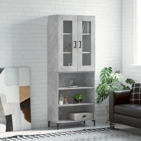 Concrete gray plywood tall sideboard 69.5x34x180 cm by vidaXL, Sideboards - Ref: Foro24-3198725, Price: 137,69 €, Discount: %