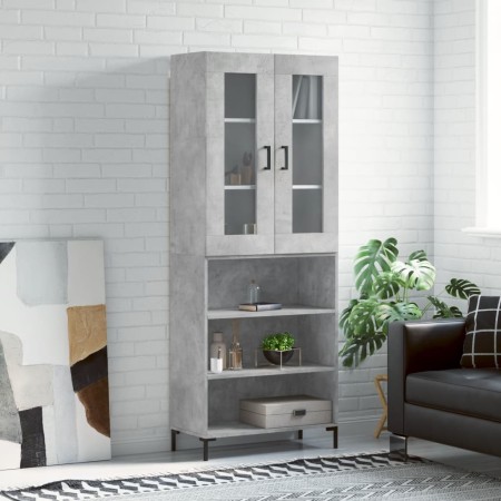Aparador alto madera contrachapada gris hormigón 69,5x34x180 cm de vidaXL, Aparadores - Ref: Foro24-3198725, Precio: 144,10 €...