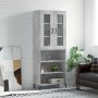 Aparador alto madera contrachapada gris hormigón 69,5x34x180 cm de vidaXL, Aparadores - Ref: Foro24-3198725, Precio: 146,19 €