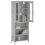 Aparador alto madera contrachapada gris hormigón 69,5x34x180 cm de vidaXL, Aparadores - Ref: Foro24-3198725, Precio: 137,58 €...
