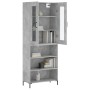 Aparador alto madera contrachapada gris hormigón 69,5x34x180 cm de vidaXL, Aparadores - Ref: Foro24-3198725, Precio: 144,10 €...