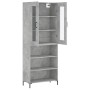 Aparador alto madera contrachapada gris hormigón 69,5x34x180 cm de vidaXL, Aparadores - Ref: Foro24-3198725, Precio: 144,10 €...