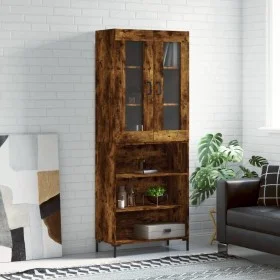 Hohes Sideboard aus geräuchertem Eichensperrholz, 69,5 x 34 x 180 cm von vidaXL, Sideboards - Ref: Foro24-3198726, Preis: 137...