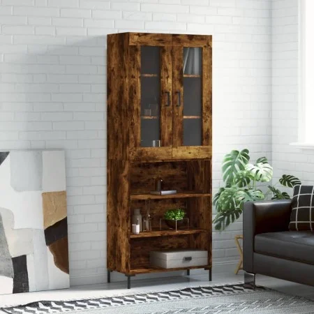 Tall smoked oak plywood sideboard 69.5x34x180 cm by vidaXL, Sideboards - Ref: Foro24-3198726, Price: 137,93 €, Discount: %