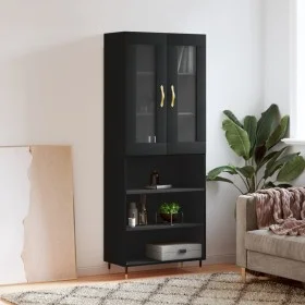 Aparador alto madera contrachapada negro 69,5x34x180 cm de vidaXL, Aparadores - Ref: Foro24-3198706, Precio: 149,05 €, Descue...