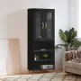 Aparador alto madera contrachapada negro 69,5x34x180 cm de vidaXL, Aparadores - Ref: Foro24-3198706, Precio: 149,05 €, Descue...