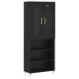 Hohes schwarzes Sperrholz-Sideboard 69,5 x 34 x 180 cm von vidaXL, Sideboards - Ref: Foro24-3198706, Preis: 149,05 €, Rabatt: %