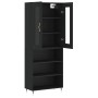 Aparador alto madera contrachapada negro 69,5x34x180 cm de vidaXL, Aparadores - Ref: Foro24-3198706, Precio: 151,14 €, Descue...