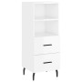 Aparador alto madera contrachapada blanco brillo 34,5x34x180 cm de vidaXL, Aparadores - Ref: Foro24-3198931, Precio: 123,60 €...