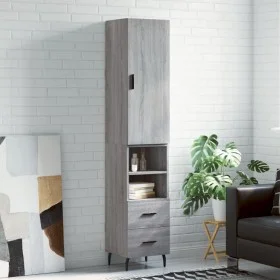 Tall Sonoma gray plywood sideboard 34.5x34x180 cm by vidaXL, Sideboards - Ref: Foro24-3198935, Price: 114,65 €, Discount: %