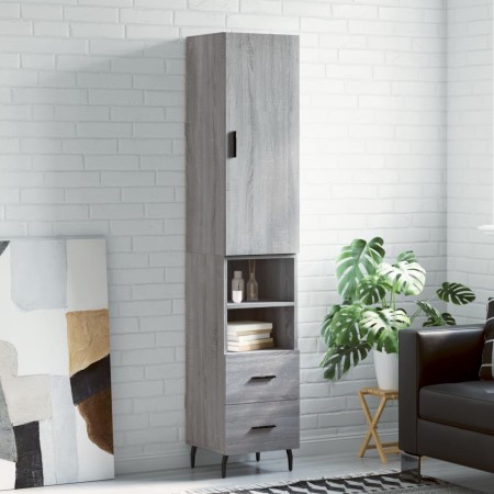 Hohes Sonoma-Sideboard aus grauem Sperrholz, 34,5 x 34 x 180 cm von vidaXL, Sideboards - Ref: Foro24-3198935, Preis: 116,00 €...