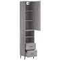 Aparador alto madera contrachapada gris Sonoma 34,5x34x180 cm de vidaXL, Aparadores - Ref: Foro24-3198935, Precio: 117,68 €, ...