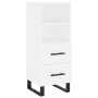 Hohes weißes Sperrholz-Sideboard 34,5 x 34 x 180 cm von vidaXL, Sideboards - Ref: Foro24-3198937, Preis: 114,89 €, Rabatt: %
