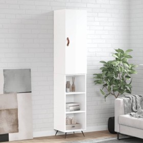 Aparador alto madera contrachapada blanco brillo 34,5x34x180 cm by vidaXL, Sideboards - Ref: Foro24-3198955, Price: 95,18 €, ...