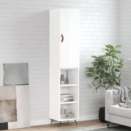Aparador alto madera contrachapada blanco brillo 34,5x34x180 cm by vidaXL, Sideboards - Ref: Foro24-3198955, Price: 93,58 €, ...