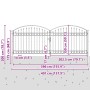 Puerta de Cerca con cerradura Gris 400 x 150 cm Acero