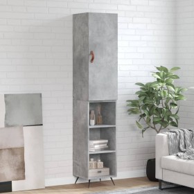 Aparador de madera contrachapada gris hormigón 34,5x34x180 cm de vidaXL, Aparadores - Ref: Foro24-3198957, Precio: 88,71 €, D...