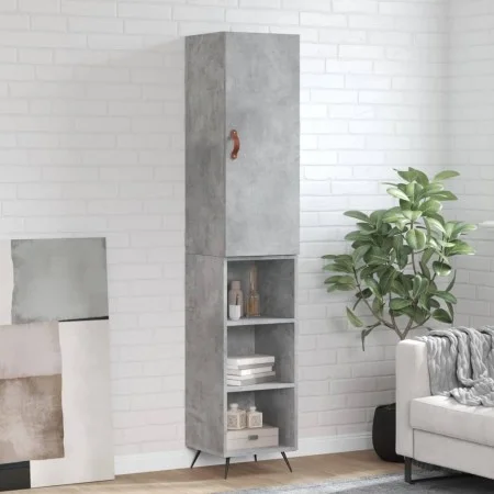 Aparador de madera contrachapada gris hormigón 34,5x34x180 cm von vidaXL, Sideboards - Ref: Foro24-3198957, Preis: 87,63 €, R...