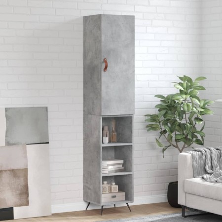 Aparador de madera contrachapada gris hormigón 34,5x34x180 cm von vidaXL, Sideboards - Ref: Foro24-3198957, Preis: 88,71 €, R...