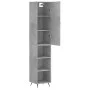 Aparador de madera contrachapada gris hormigón 34,5x34x180 cm von vidaXL, Sideboards - Ref: Foro24-3198957, Preis: 87,63 €, R...