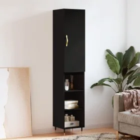 Aparador de madera contrachapada negro 34,5x34x180 cm by vidaXL, Sideboards - Ref: Foro24-3198962, Price: 85,58 €, Discount: %