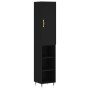 Aparador de madera contrachapada negro 34,5x34x180 cm de vidaXL, Aparadores - Ref: Foro24-3198962, Precio: 86,70 €, Descuento: %
