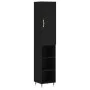 Aparador de madera contrachapada negro 34,5x34x180 cm by vidaXL, Sideboards - Ref: Foro24-3198962, Price: 85,73 €, Discount: %