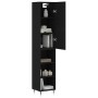 Aparador de madera contrachapada negro 34,5x34x180 cm de vidaXL, Aparadores - Ref: Foro24-3198962, Precio: 86,70 €, Descuento: %