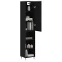 Aparador de madera contrachapada negro 34,5x34x180 cm by vidaXL, Sideboards - Ref: Foro24-3198962, Price: 85,73 €, Discount: %