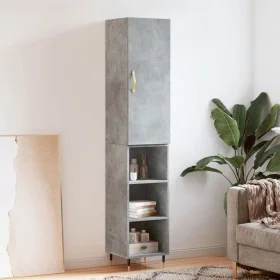 Aparador de madera contrachapada gris hormigón 34,5x34x180 cm de vidaXL, Aparadores - Ref: Foro24-3198965, Precio: 84,23 €, D...