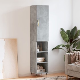 Aparador de madera contrachapada gris hormigón 34,5x34x180 cm de vidaXL, Aparadores - Ref: Foro24-3198965, Precio: 85,28 €, D...