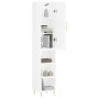 Aparador alto madera contrachapada blanco brillo 34,5x34x180 cm
