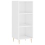 Aparador alto madera contrachapada blanco brillo 34,5x34x180 cm