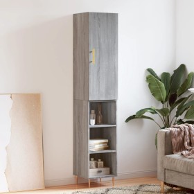Aparador alto madera contrachapada gris Sonoma 34,5x34x180 cm de vidaXL, Aparadores - Ref: Foro24-3198975, Precio: 86,62 €, D...