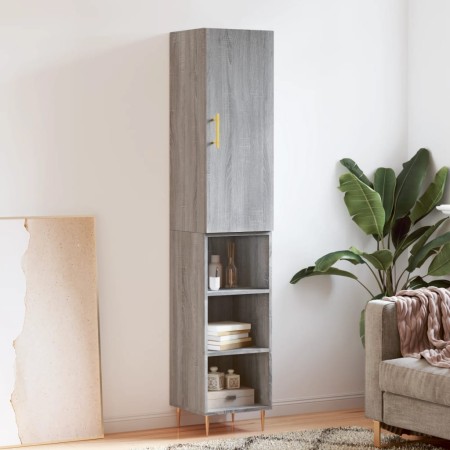 Aparador alto madera contrachapada gris Sonoma 34,5x34x180 cm de vidaXL, Aparadores - Ref: Foro24-3198975, Precio: 86,62 €