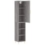Aparador alto madera contrachapada gris Sonoma 34,5x34x180 cm de vidaXL, Aparadores - Ref: Foro24-3198975, Precio: 86,62 €