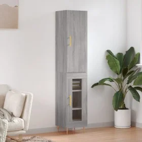 Aparador alto madera contrachapada gris Sonoma 34,5x34x180 cm de vidaXL, Aparadores - Ref: Foro24-3199039, Precio: 97,10 €, D...