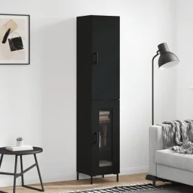 Aparador de madera contrachapada negro 34,5x34x180 cm von vidaXL, Sideboards - Ref: Foro24-3199042, Preis: 102,84 €, Rabatt: %