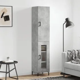 Aparador de madera contrachapada gris hormigón 34,5x34x180 cm de vidaXL, Aparadores - Ref: Foro24-3199045, Precio: 97,59 €, D...