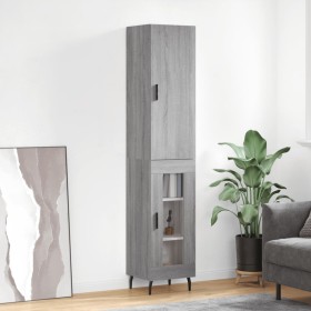 Aparador alto madera contrachapada gris Sonoma 34,5x34x180 cm von vidaXL, Sideboards - Ref: Foro24-3199063, Preis: 109,72 €, ...