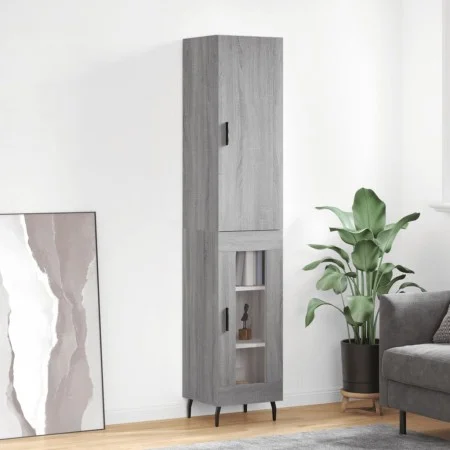 Aparador alto madera contrachapada gris Sonoma 34,5x34x180 cm de vidaXL, Aparadores - Ref: Foro24-3199063, Precio: 108,27 €, ...