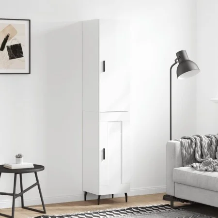 Tall white glossy plywood sideboard 34.5x34x180 cm by vidaXL, Sideboards - Ref: Foro24-3199123, Price: 116,08 €, Discount: %