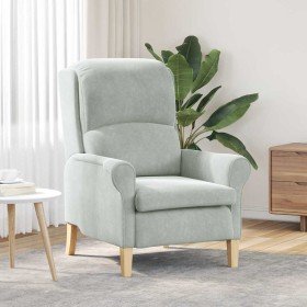sillón Gris claro 76 x 94 x 102 cm Terciopelo sillón Gris claro 76 x 94 x 102 cm Terciopelo